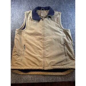 LL Bean Mens Fleece Lined Full Zip Nylon Vest Green Large Tall - 0 WY08